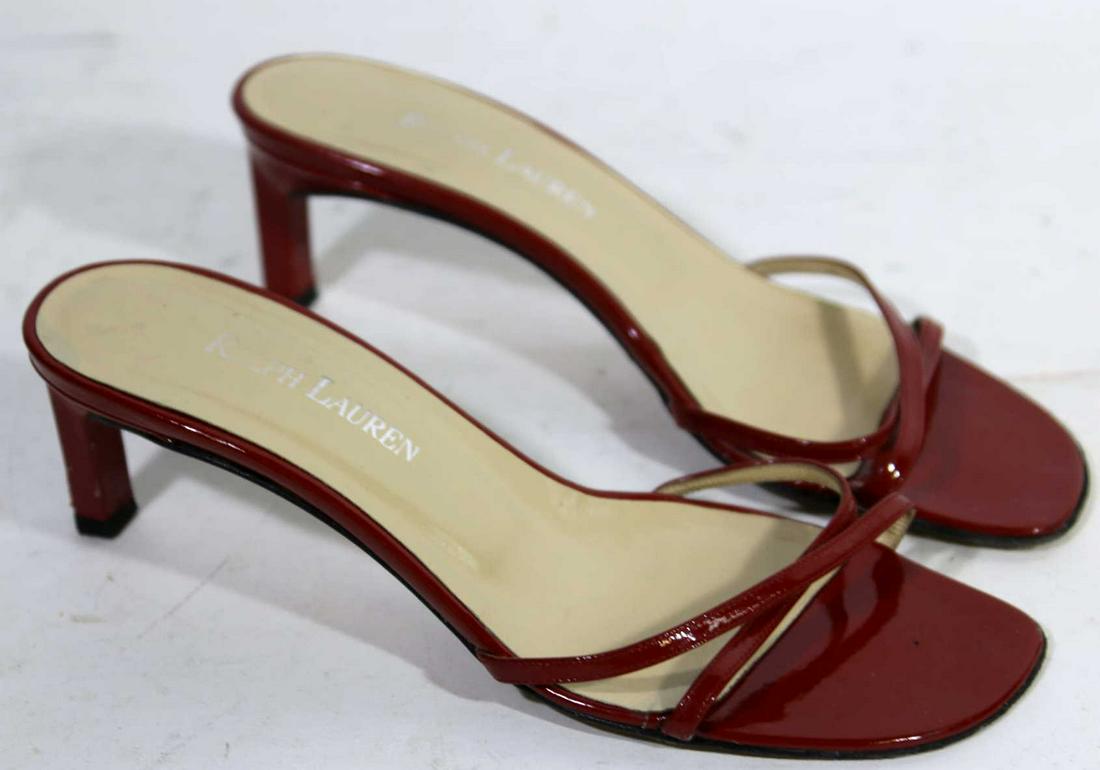 RALPH LAUREN ITALIAN RED SLIDE SANDALS  SIZE 7 (1 of 6)
