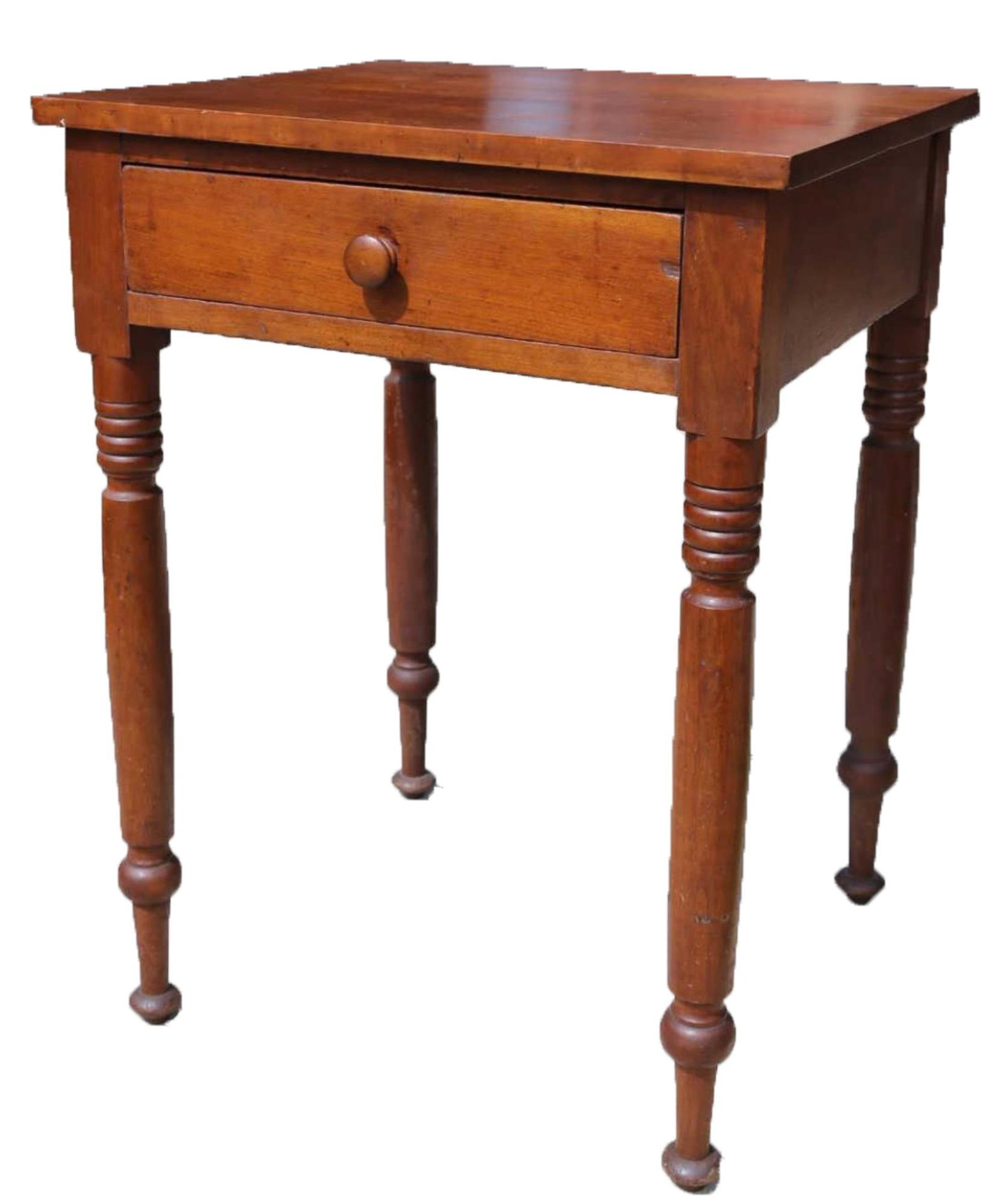 AMERICAN ANTIQUE SINGLE DRAWER PRIMITIVE TABLE: AMERICAN ANTIQUE SINGLE DRAWER PRIMITIVE SIDE TABLE