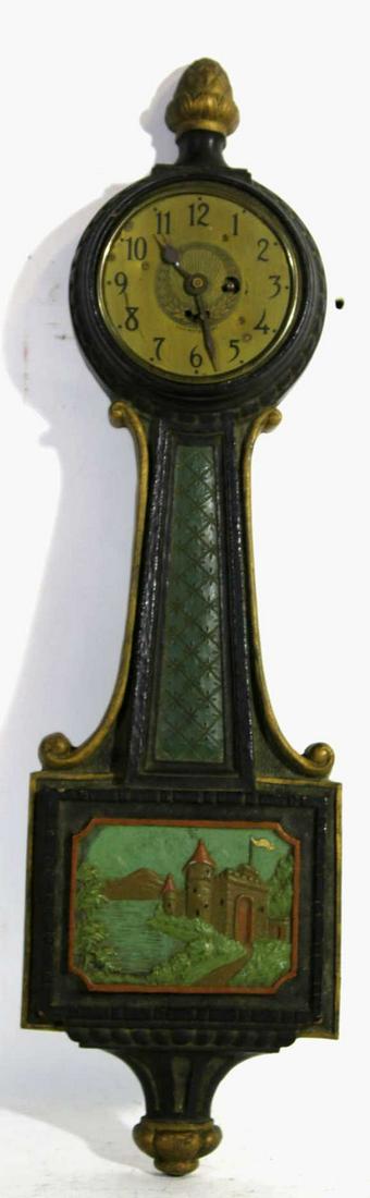 SESSIONS ANTIQUE HANGING BANJO CLOCK: SESSIONS ANTIQUE HANGING BANJO CLOCK