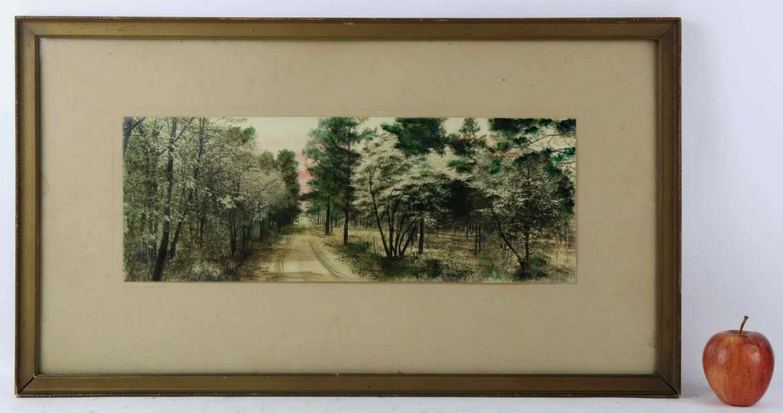 EDDY SIGNED NC "SOUTHERN PINES" WATERCOLOR": EDDY SIGNED NORTH CAROLINA "SOUTHERN PINES" WATERCOLOR Height 13.5 Width 23 inches