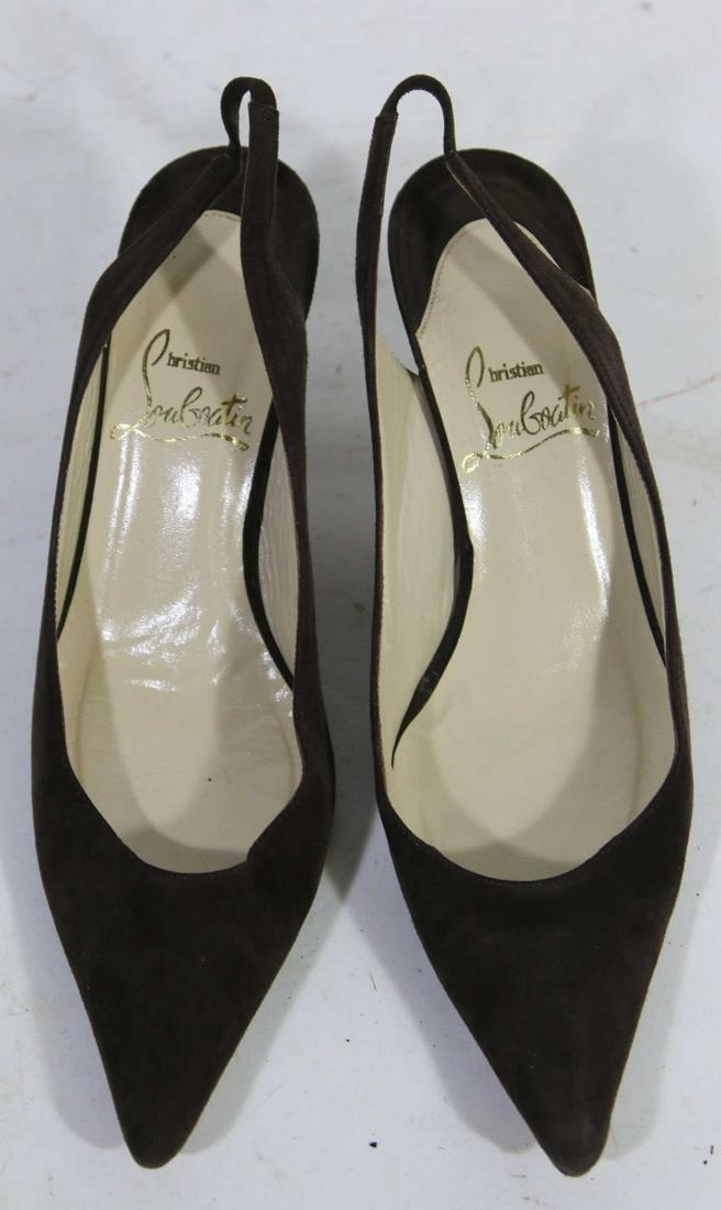 CHRISTIAN LOUBOUTIN LADIES SLINGBACK BLACK HEELS: LADIES CHRISTIAN LOUBOUTIN SLINGBACK HEELS, 36 1/2