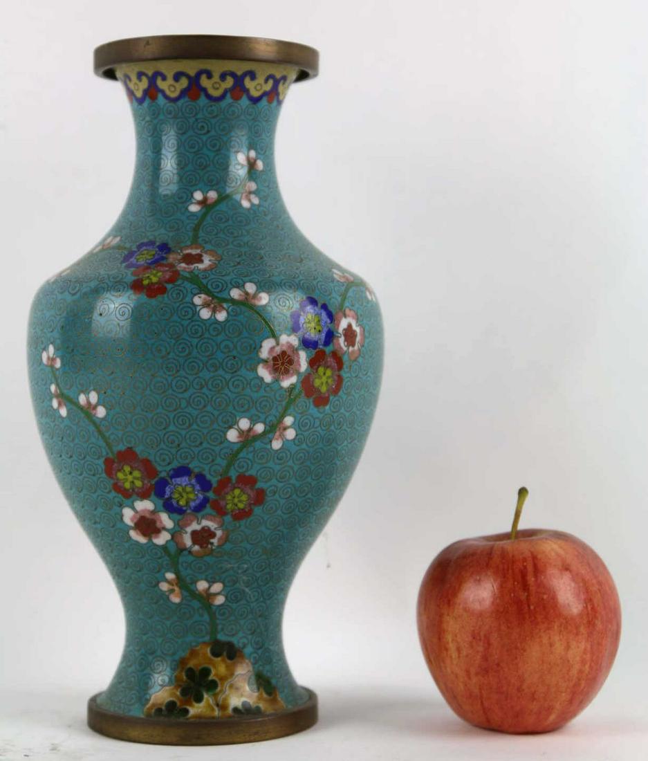CHINESE 10" ANTIQUE CLOISONNE VASE BALUSTER: CHINESE ANTIQUE CLOISONNE VASE BALUSTER Height 10 Width 5 in