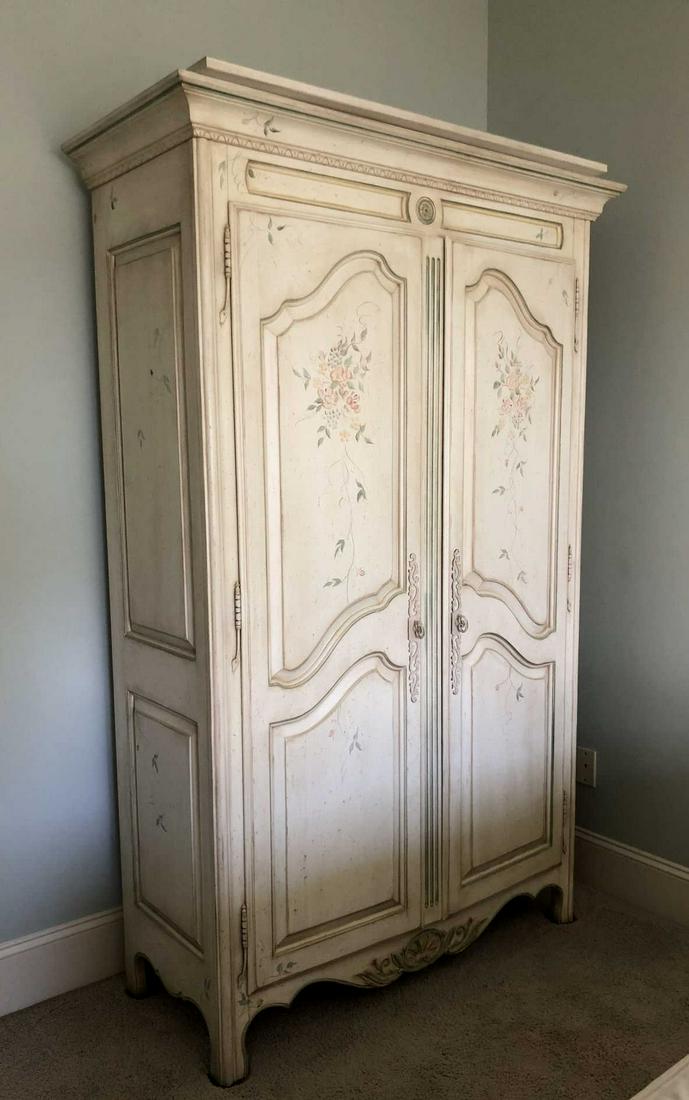 HENREDON FRENCH PAINT DECORATED ARMOIRE: HENREDON FRENCH PAINT DECORATED ARMOIRE Height 79 Width 51 Depth 24