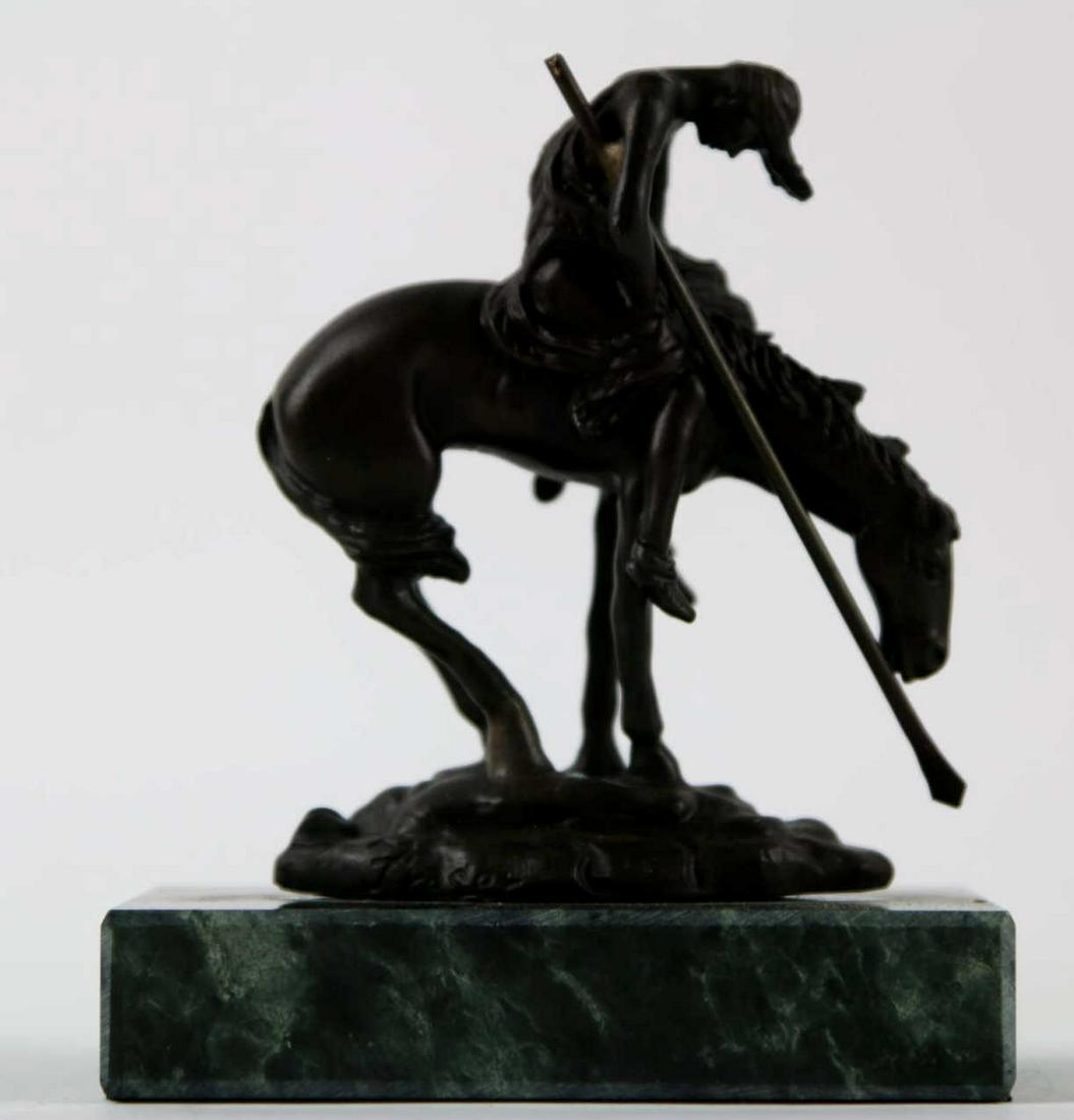 BRONZE AFTER JAMES EARL FRASER "END OF TRAIL": PETITE BRONZE AFTER JAMES EARL FRASER "END OF TRAIL" Height 4.5 Width 3.5