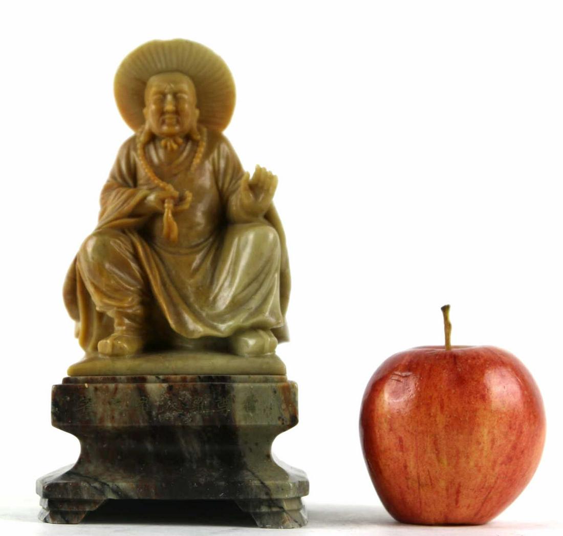 CHINESE 7" ANTIQUE FINE CARVED SOAPSTONE IMMORTAL: CHINESE 7" ANTIQUE FINE CARVED SOAPSTONE IMMORTAL Height 7 Width 4