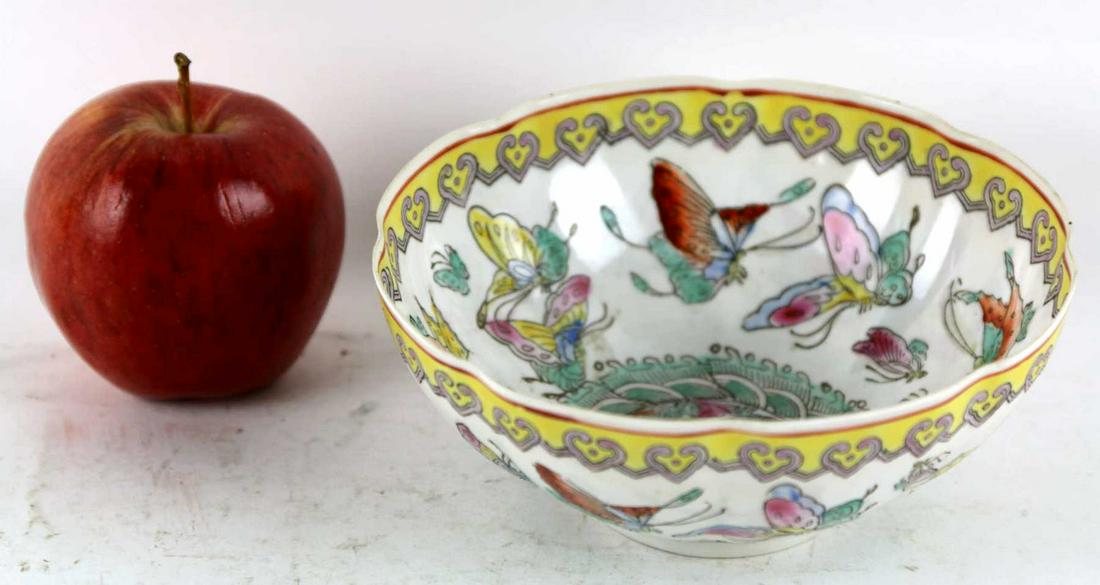 CHINESE ANTIQUE EGG SHELL PORCELAIN BOWL: CHINESE ANTIQUE EGG SHELL PORCELAIN BOW Height 2.5 Width 6 in