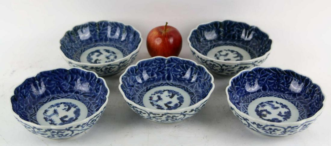 CHINESE ANTIQUE LOW BOWL GROUPING: CHINESE ANTIQUE LOW BOWL GROUPING 2 X 6" EACH Height 2 Width 6 in