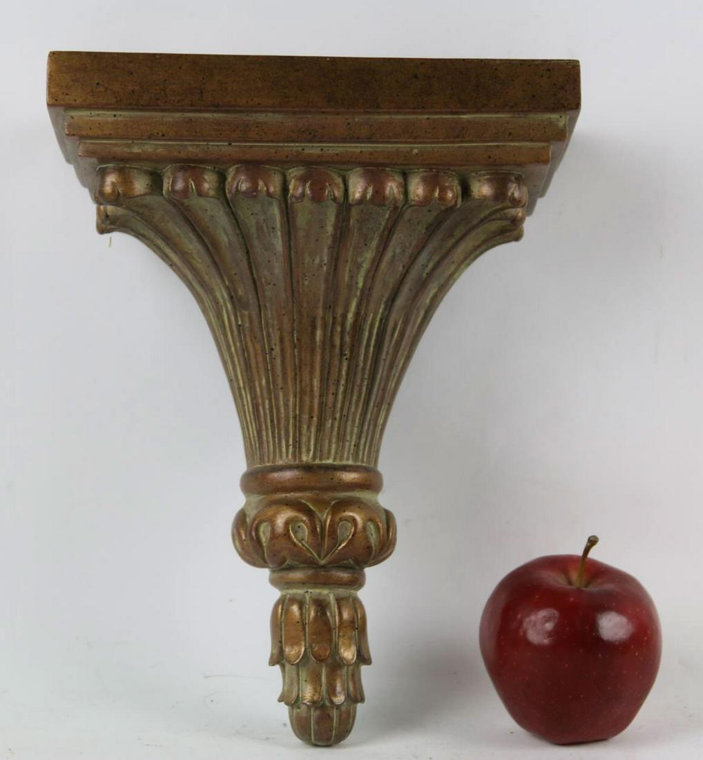 VINTAGE 10" PARCEL GILT BRACKET SHELF: VINTAGE 10" PARCEL GILT BRACKET SHELF Height 10 Width 8