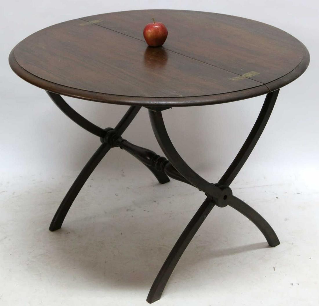 ENGLISH ANTIQUE FOLDING MAHOGANY CAMPAIGN TABLE: ENGLISH ANTIQUE FOLDING MAHOGANY CAMPAIGN TABLE Height 26