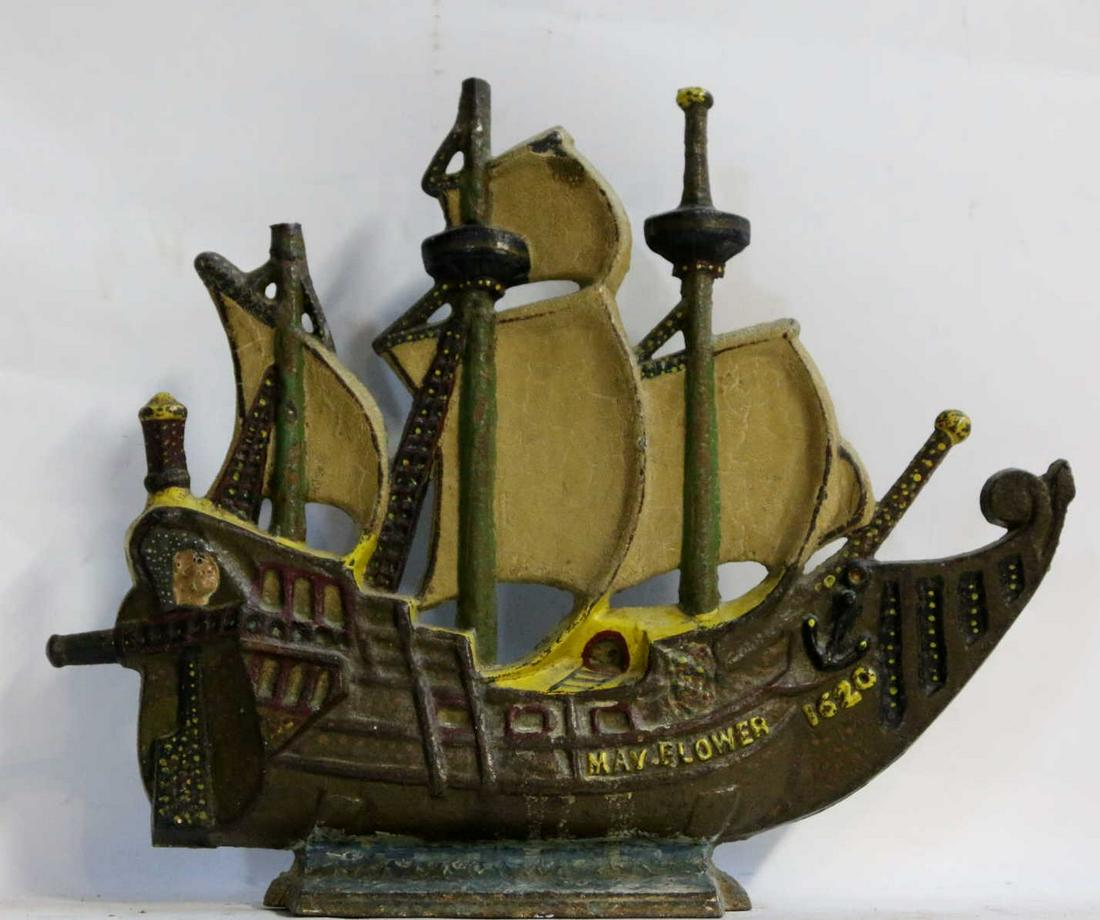 NAUTICAL CLIPPER SHIP CAST IRON DOOR STOP: NAUTICAL CLIPPER SHIP CAST IRON DOOR STOP