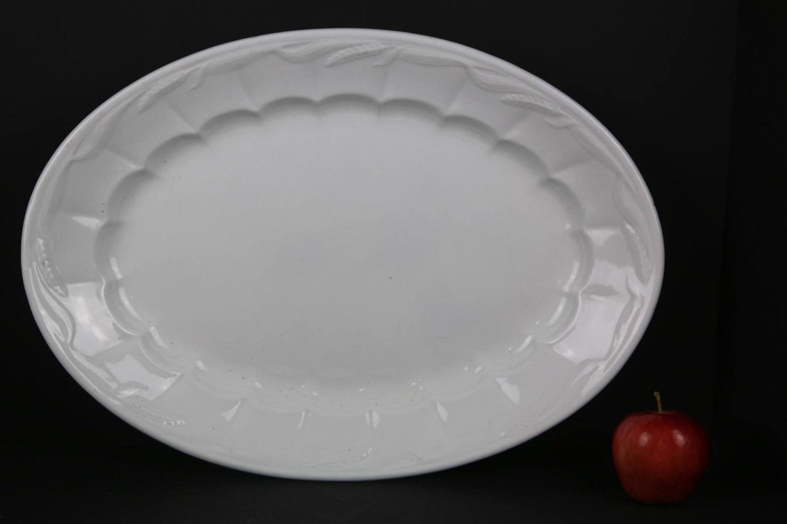 W & E CORN 19" IRONSTONE LARGE SERVING PLATTER: W & E CORN IRONSTONE LARGE SERVING PLATTER Height 14 Width 19 in