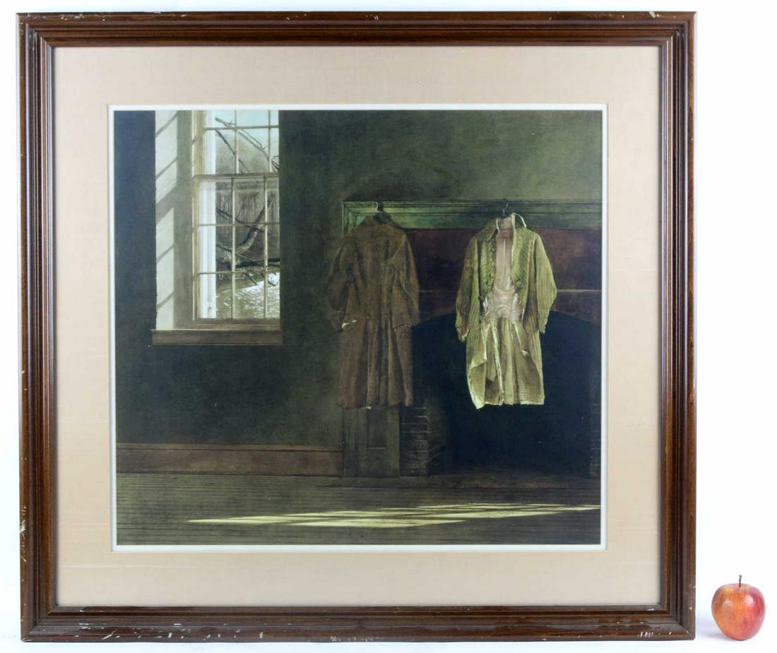 ANDREW WYETH CUSTOM FRAMED PRINT: ANDREW WYETH CUSTOM FRAMED PRINT Height 28.5 Width 31 in