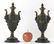 FRENCH FINE ANTIQUE BRONZE TWIN HANDLED URNS - 2