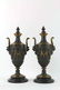 FRENCH FINE ANTIQUE BRONZE TWIN HANDLED URNS - 4