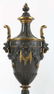 FRENCH FINE ANTIQUE BRONZE TWIN HANDLED URNS - 6