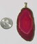 14K BEZEL W/ BRAZIL RED AGATE SLICE LARGE PENDANT