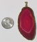 14K BEZEL W/ BRAZIL RED AGATE SLICE LARGE PENDANT - 2