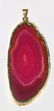 14K BEZEL W/ BRAZIL RED AGATE SLICE LARGE PENDANT - 3
