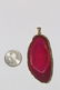 14K BEZEL W/ BRAZIL RED AGATE SLICE LARGE PENDANT - 5