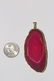 14K BEZEL W/ BRAZIL RED AGATE SLICE LARGE PENDANT - 6