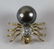 14KYG DIAMOND W/ SOUTH SEA GRAY / BLACK PEARL PIN - 2