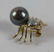 14KYG DIAMOND W/ SOUTH SEA GRAY / BLACK PEARL PIN - 4