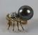 14KYG DIAMOND W/ SOUTH SEA GRAY / BLACK PEARL PIN - 5