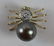 14KYG DIAMOND W/ SOUTH SEA GRAY / BLACK PEARL PIN - 9