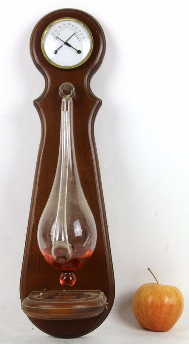 VINTAGE HAND BLOWN NAUTICAL BAROMETER PLAQUE: VINTAGE HAND BLOWN NAUTICAL BEROMETER PLAQUE Condition Report GOOD