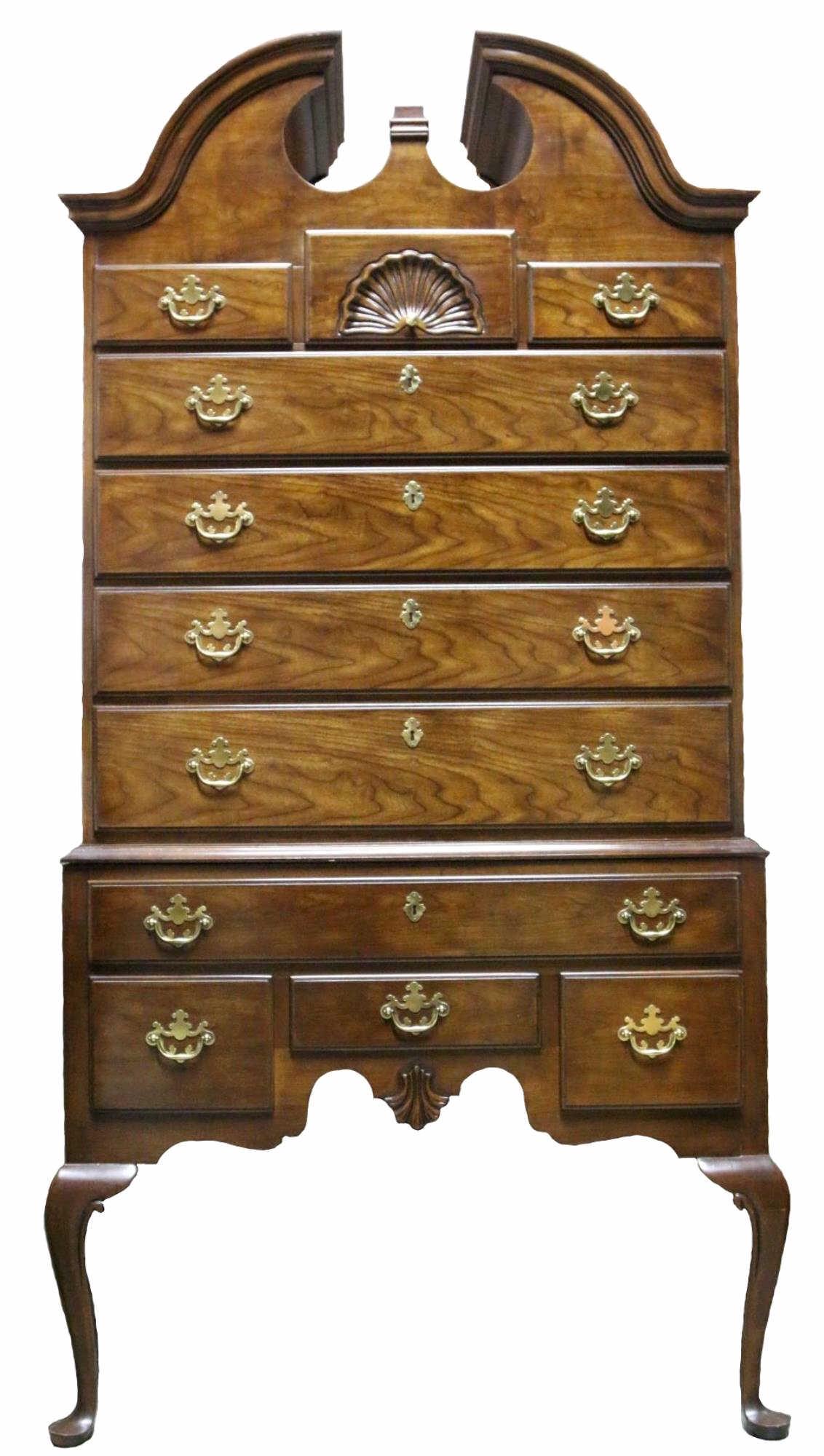 DREXEL FINE QUEEN ANNE MAHOGANY HIGHBOY: DREXEL FINE QUEEN ANNE MAHOGANY HIGHBOY Condition Report GOOD Height 81 Width 41