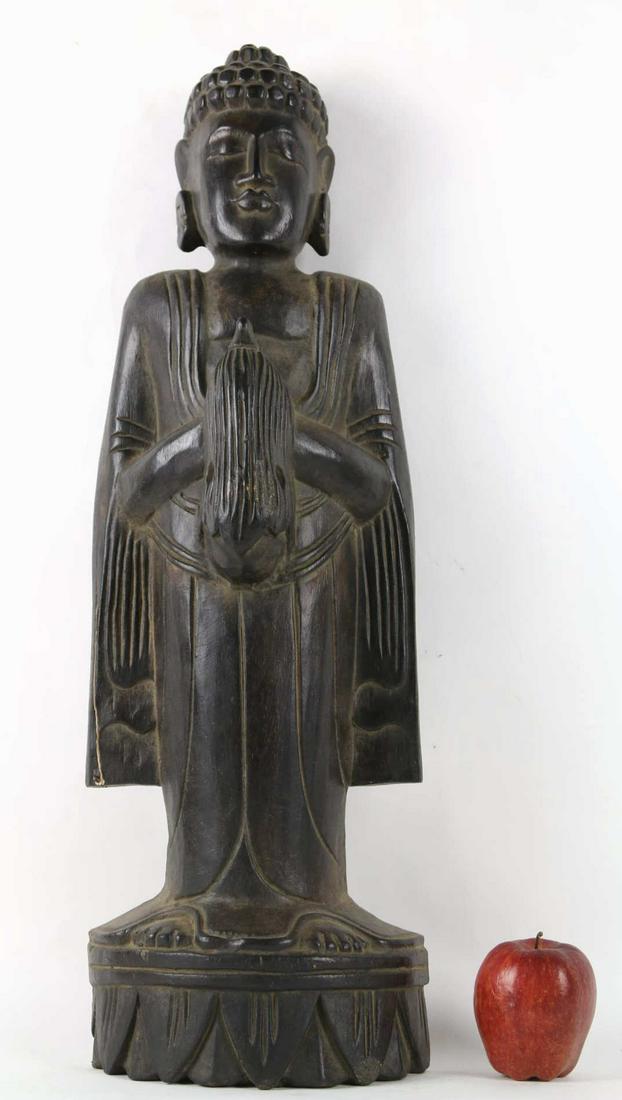 SATRIA DEWATA 24"HAND CARVED BALINESE SCULPTURE: SATRIA DEWATA 24"HAND CARVED BALINESE SCULPTURE Condition Report GOOD
