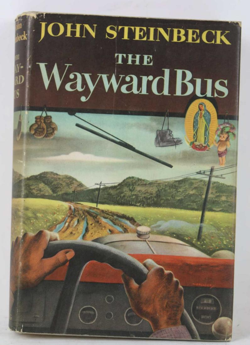 JOHN STEINBECK 1947 FIRST YEAR THE WAYWARD BUS: JOHN STEINBECK 1947 FIRST YEAR THE WAYWARD BUS Condition Report GOOD, GOOD, NOTE PHOTOGRAPHS FOR DETAILS OF BOOK CONDITION