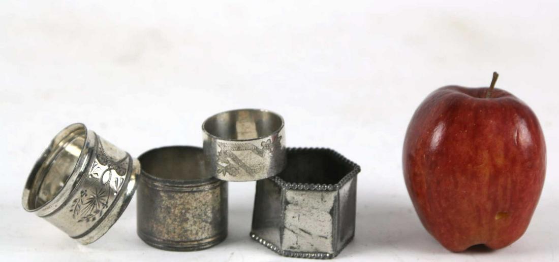 ANTIQUE STERLING & SILVER NAPKIN RINGS: ANTIQUE STERLING NAPKIN RINGS Condition Report GOOD