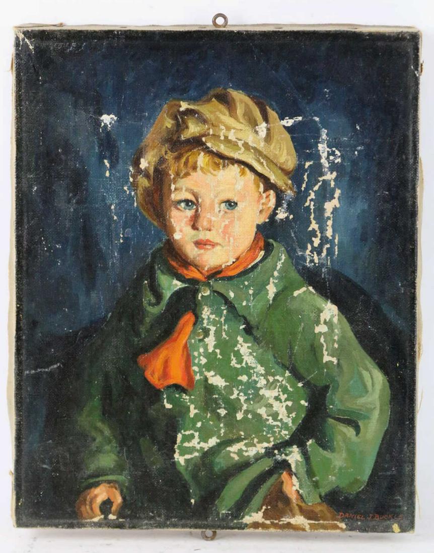 DANIEL J. BUCKLE (AMERICAN)PORTRAIT OIL ON CANVAS: DANIEL J. BUCKLE (AMERICAN)PORTRAIT OIL ON CANVAS Condition Report GOOD Height 10