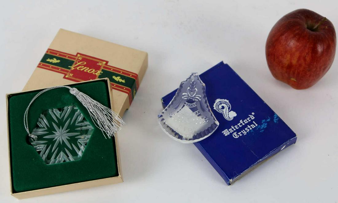 WATERFORD & LENOX CRYTSAL ORNAMENT PAIRING: WATERFORD & LENOX CRYTSAL ORNAMENT PAIRING Condition Report GOOD