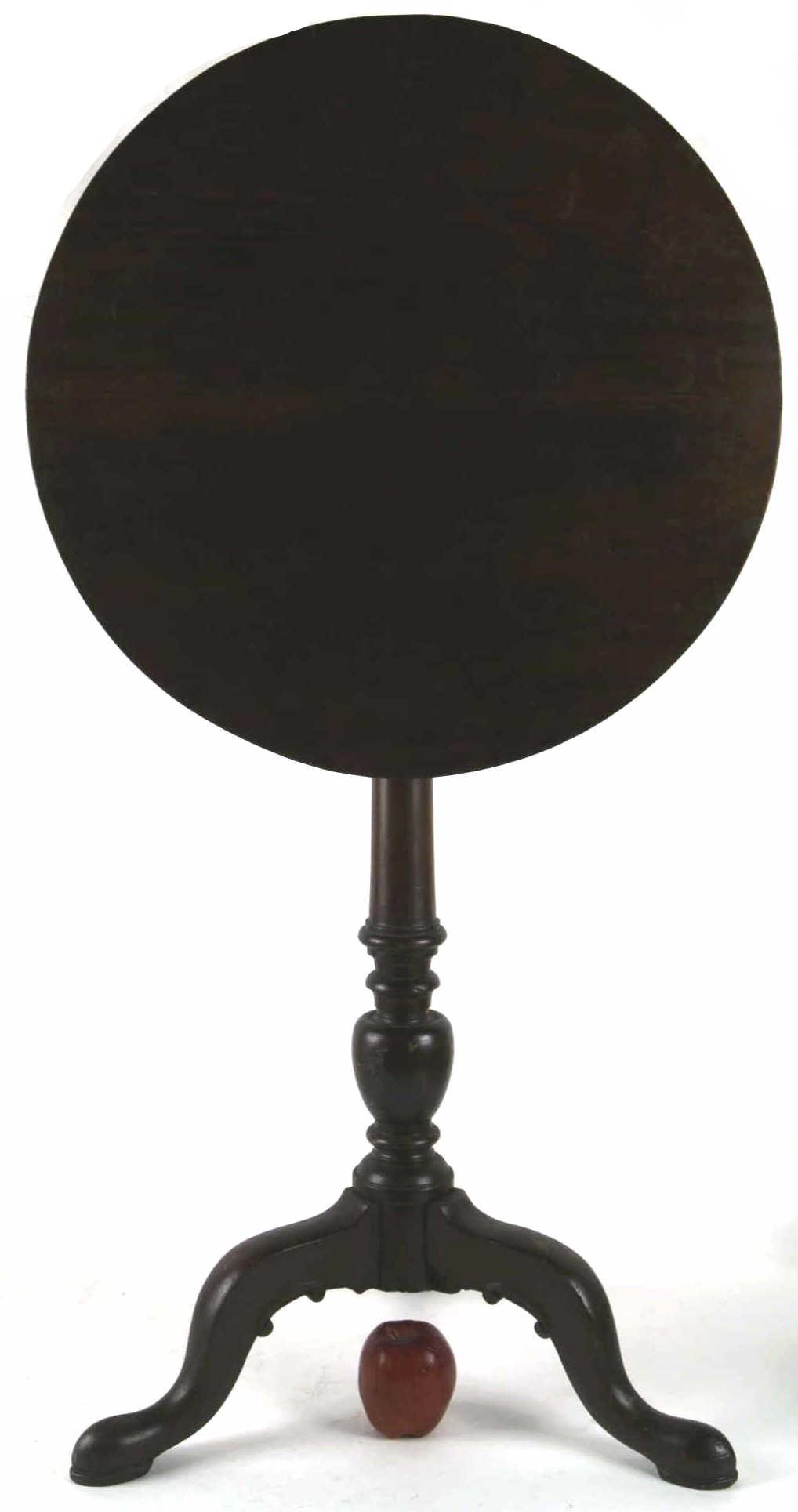 AMERICAN ANTIQUE TRIPOD TILT TOP TEA TABLE: AMERICAN ANTIQUE TRIPOD TILT TOP TEA TABLE Condition Report GOOD Height 35 Width 19 in
