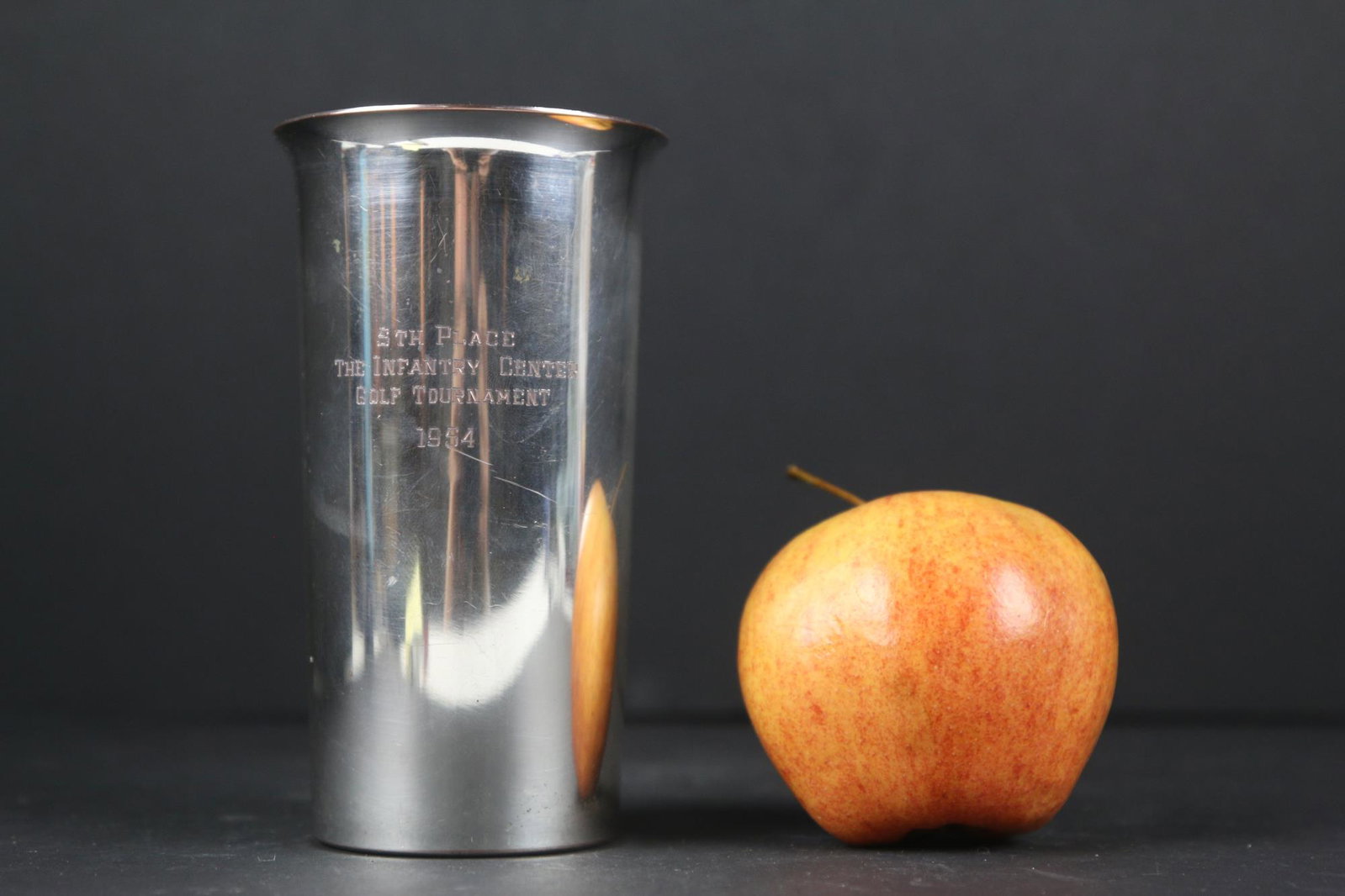 THE INFANTRY CENTER GOLF TOURNAMENT SILVER TROPHY: THE INFANTRY CENTER GOLF TOURNAMENT SILVER TROPHY Condition Report GOOD Height 5.5 Width 3 in