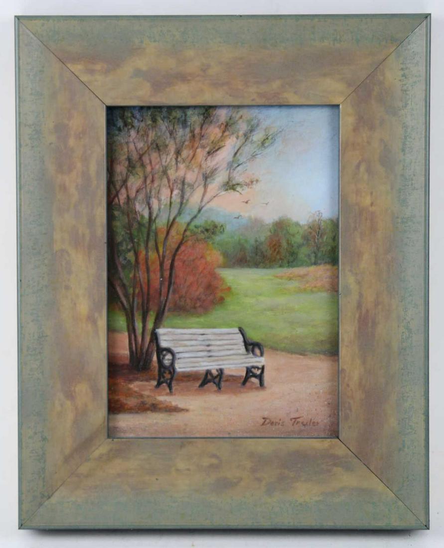 DORIS TREXLER "THE RESTING PLACE" ACRYLIC WORK: DORIS TREXLER "THE RESTING PLACE" ACRYLIC ON MASONITE Condition GOOD H 10 W 8.5 IN