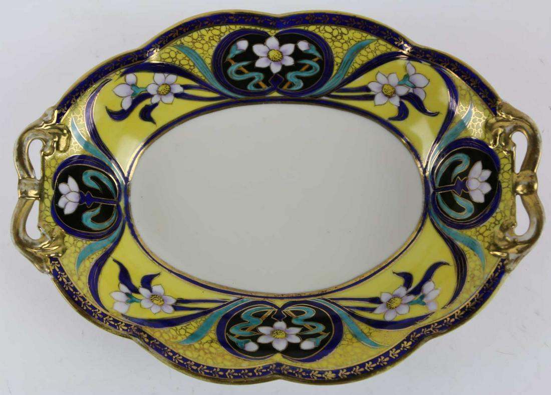 FINE NORITAKE JAPANESE HAND PAINTED PLATTER: FINE NORITAKE JAPANESE HAND PAINTED PLATTER Condition GOOD H 2 W 10 IN