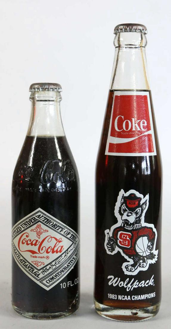 VINTAGE COCA-COLA SODA BOTTLE PAIRING: VINTAGE COCA-COLA SODA BOTTLE PAIRING Condition GOOD, NCAA 1983 CHAMPIONS NC STATE WOLFPACK