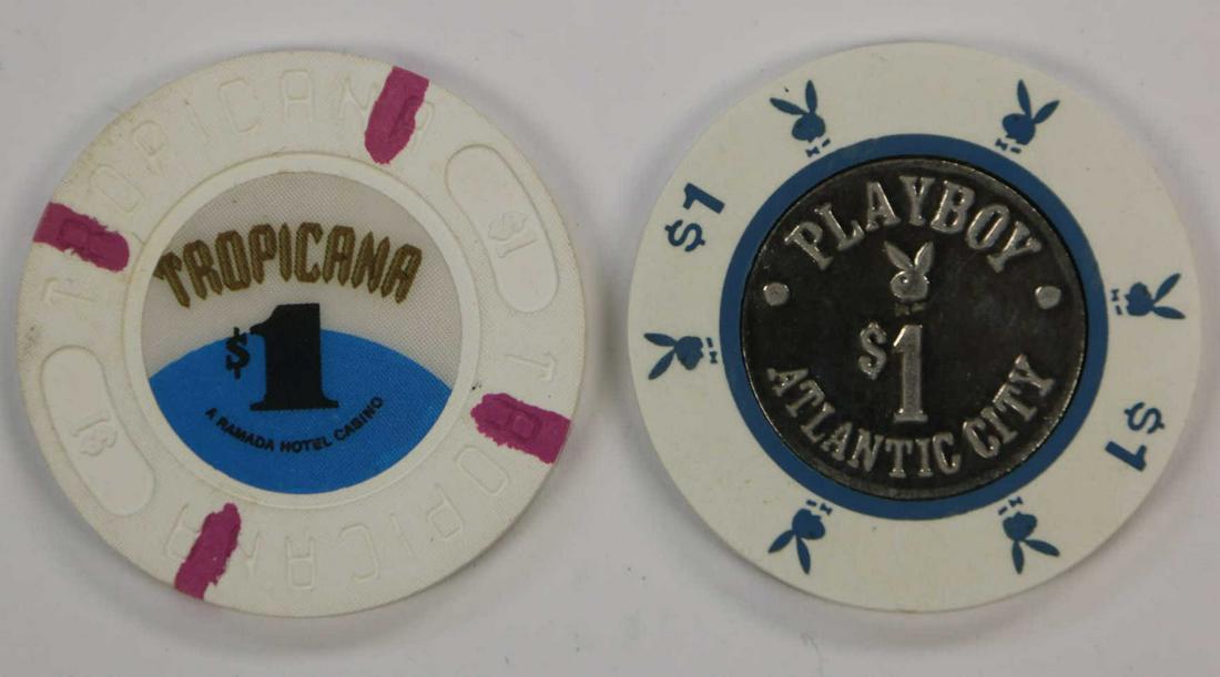 PLAYBOY & TROPICANA VINTAGE GAMBLING CHIP PAIRING: PLAYBOY & TROPICANA VINTAGE GAMBLING CHIP PAIRING Condition GOOD