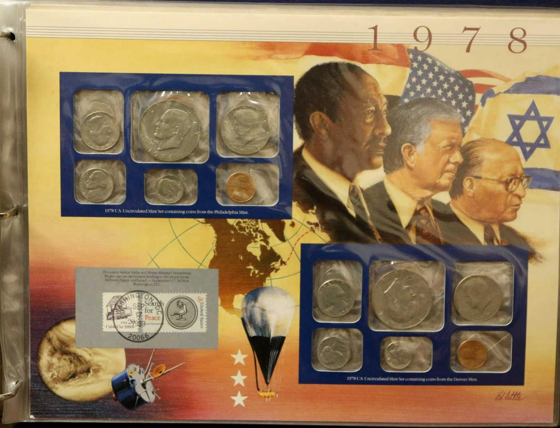 1978 IN 25 YEARS OF US UNCIRCULATED COIN MINT SET: 1978 UNITED STATES UNCIRCULATED COINS PAGE WITH COINS FROM "25 YEARS OF UNITED STATES UNCIRCULATED COIN MINT SET" Condition MINT