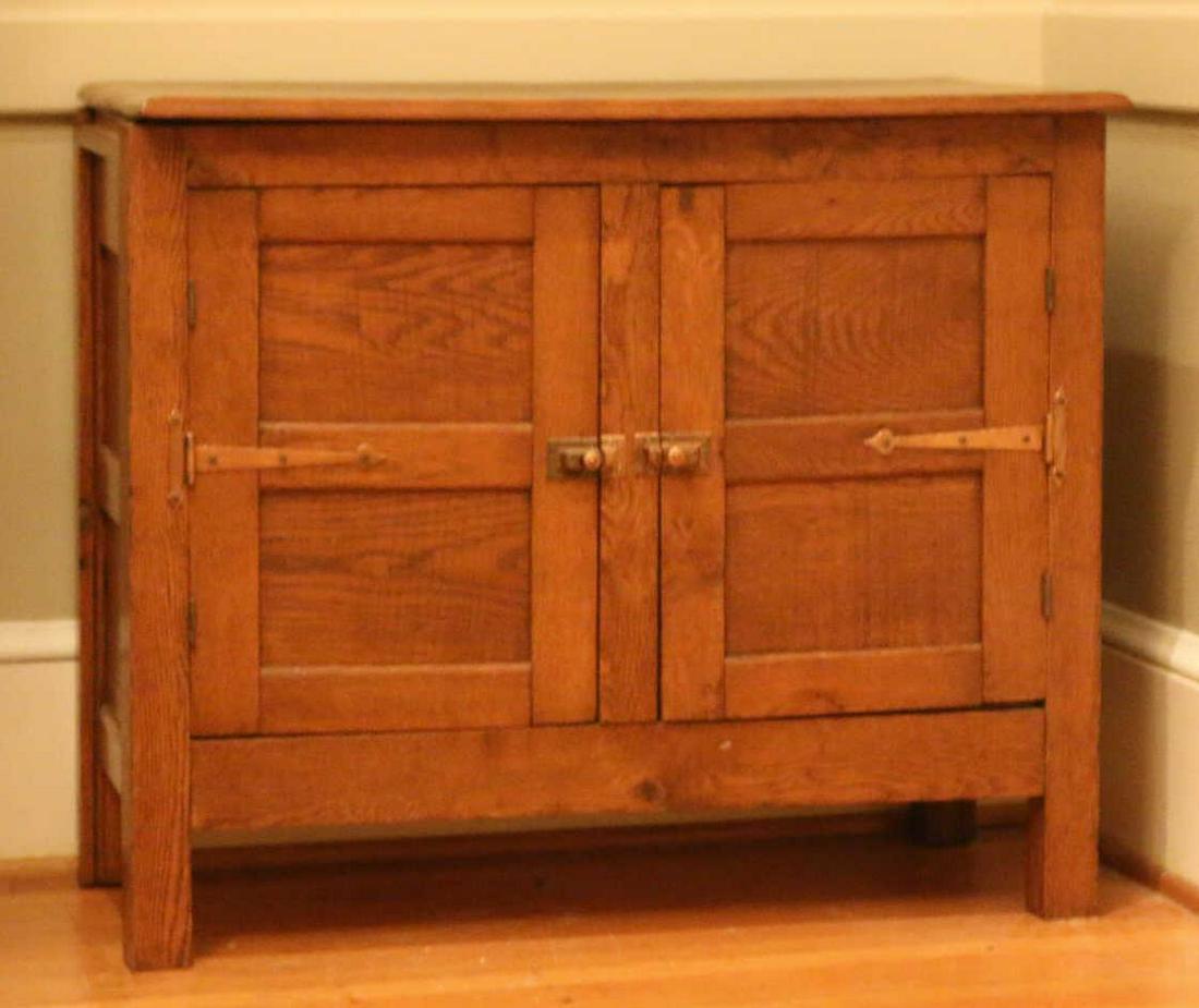 American Antique Oak Two Door Jelly Cupboard