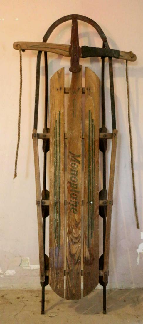 MONOPLANE VINTAGE TWO MAN METAL RAIL SLED (1 of 2)