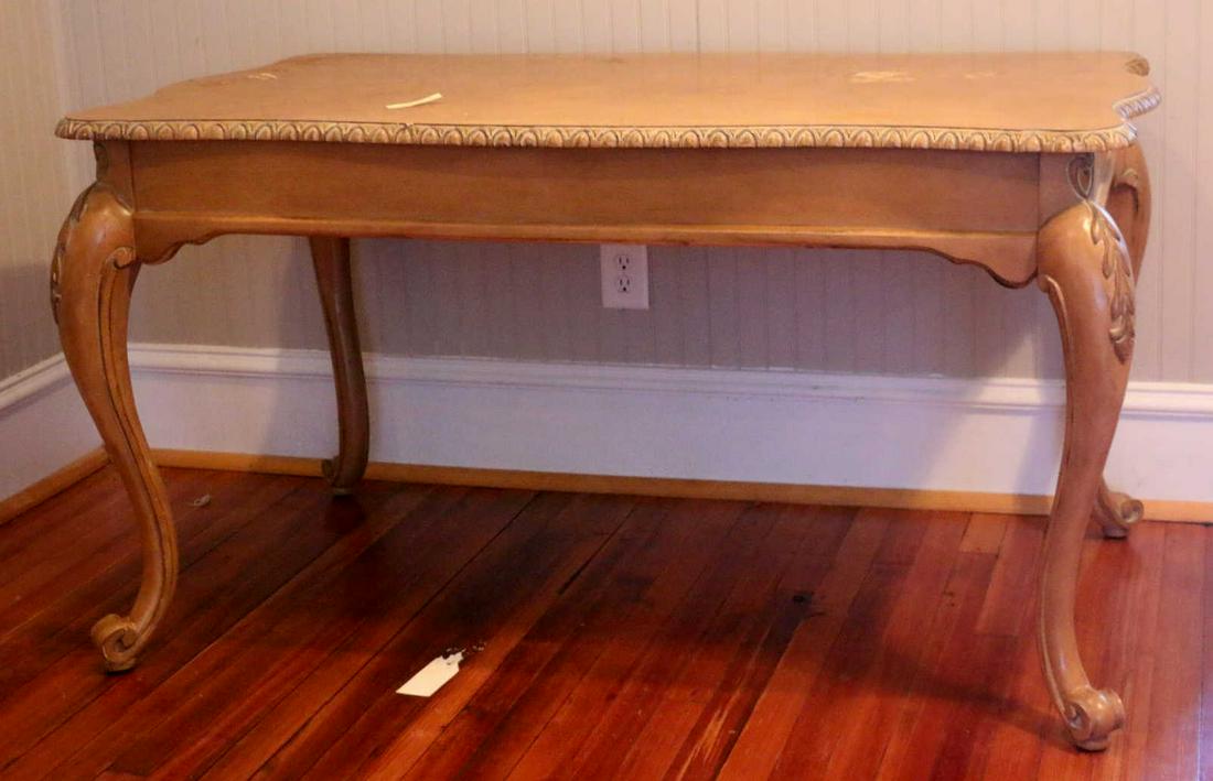 FRENCH VINTAGE MODERN BREAFAST TABLE: FRENCH VINTAGE MODERN BREAFAST TABLE Condition GOOD H 32 W 60 D 41 IN