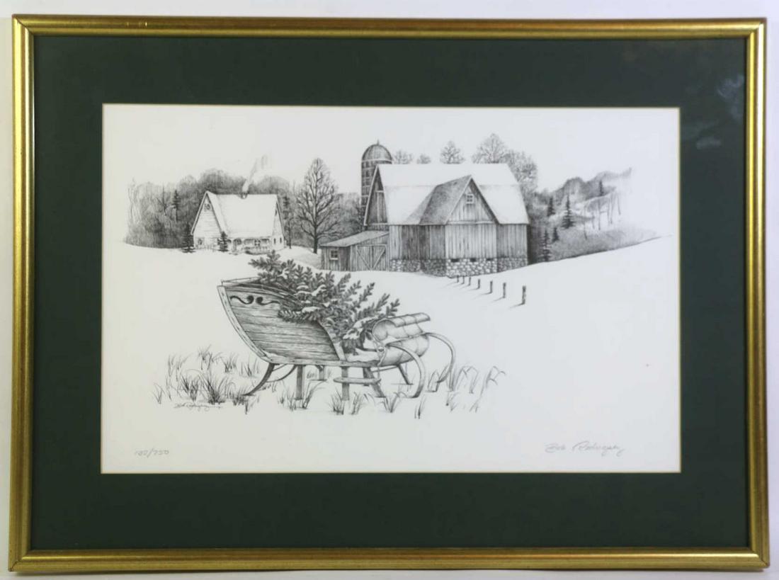 BOB RODRIGUEZ WINTER FARME SCENE PRINT 132/750 (1 of 4)