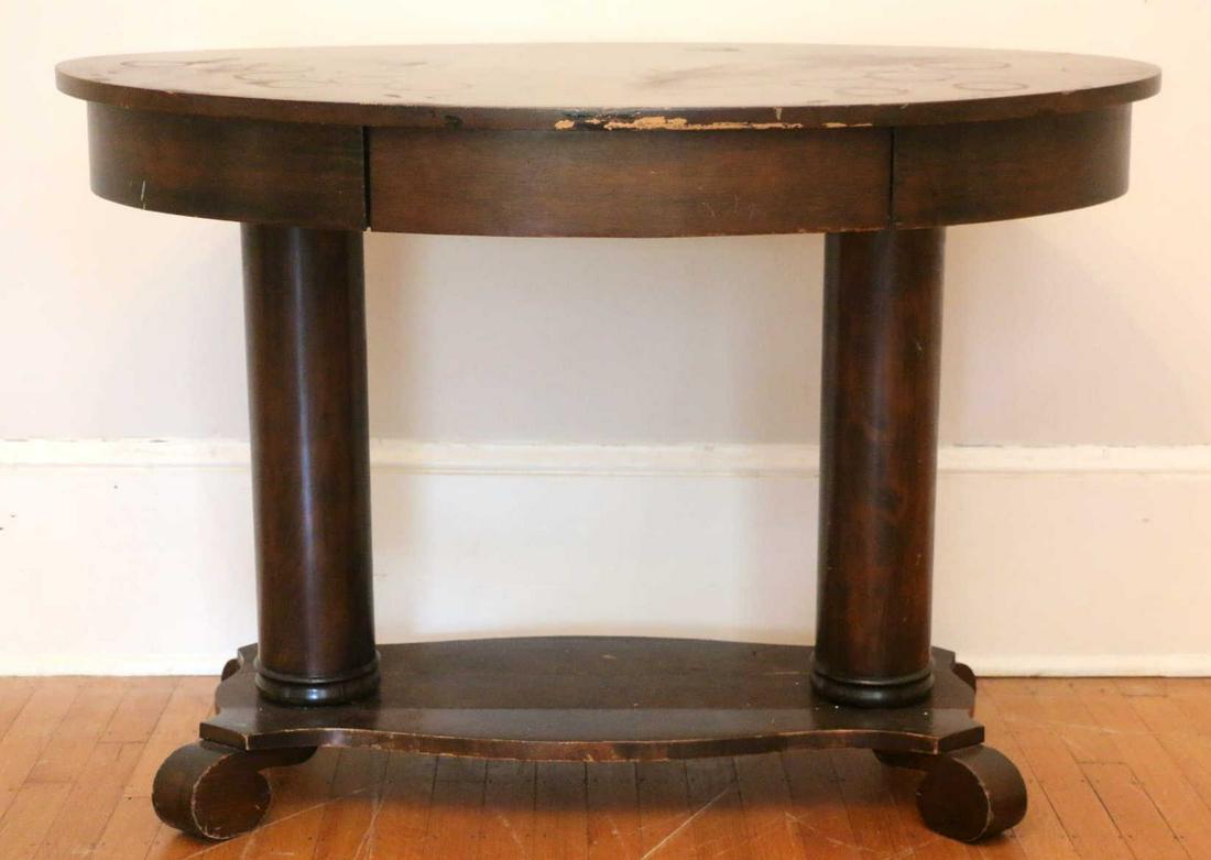 AMERICAN OVAL ANTIQUE EMPIRE CONSOLE TABLE (1 of 3)