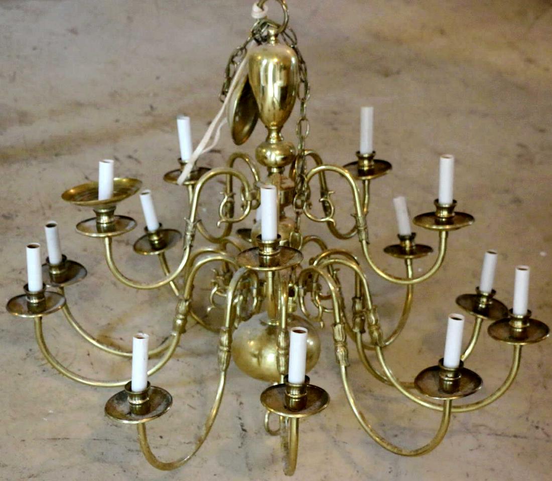 VINTAGE BALDWIN STYLE AMERICAN BRASS CHANDELIER (1 of 2)