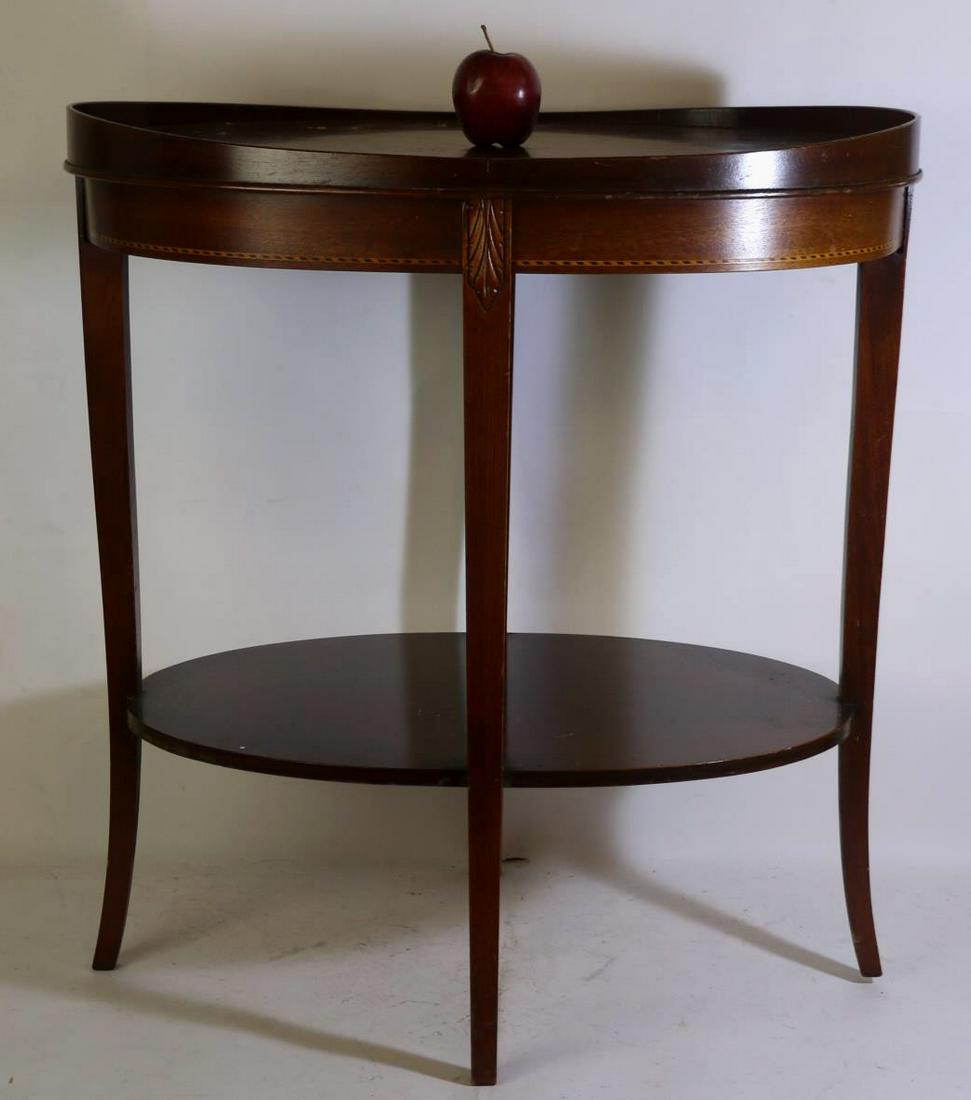 FINE INLAID MAHOGANY OVAL SIDE TABLE (1 of 3)