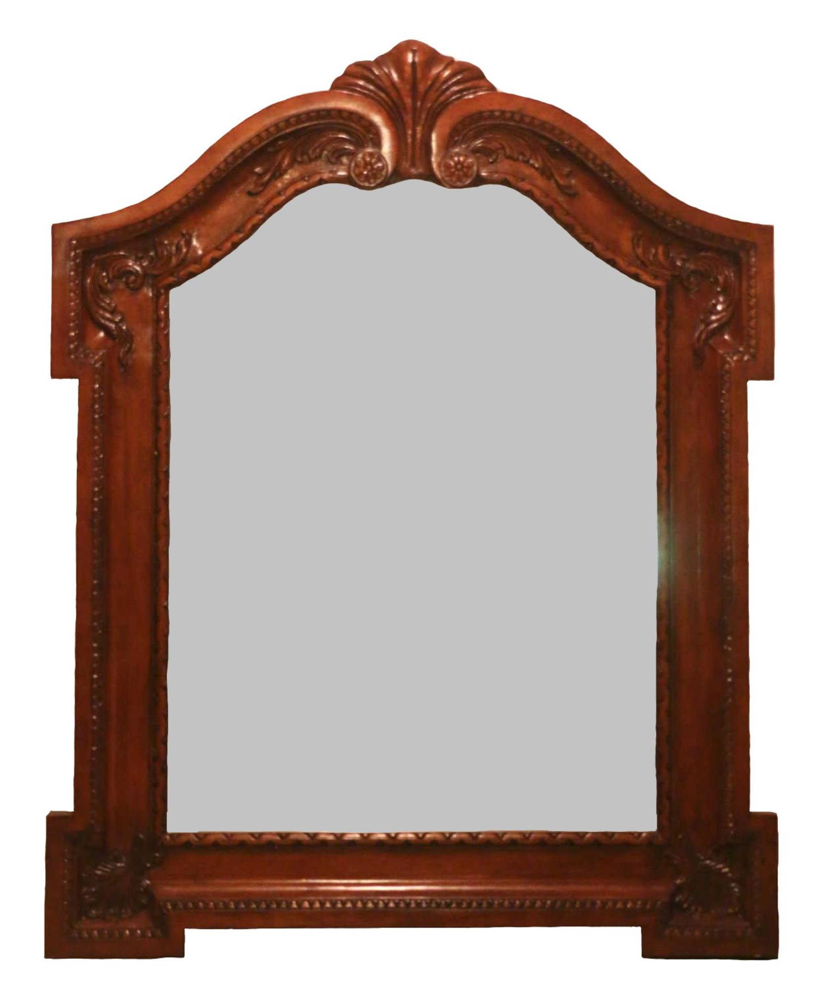 BERNHARDT FINE BEVELED CARVED MAHOGANY MIRROR (1 of 2)
